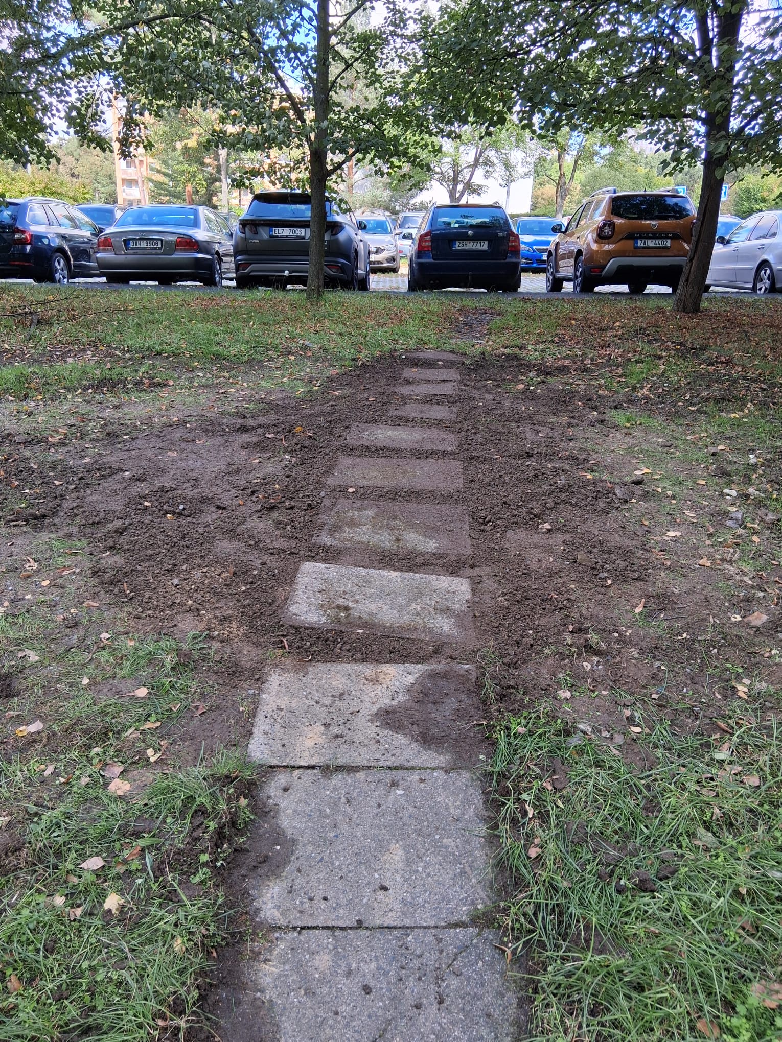 Z chodníku na parkoviště suchou nohou? Skoro!